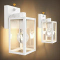 PARTPHONER Dusk to Dawn Outdoor Light Fixtures, 2-Pack Sensor Porch Lights, Waterproof Exterior Wall Sconce Lighting Lamp, Waterproof Wall Lantern for House, Doorway, Garage (White) by PARTPHONER