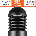 Bollard Light 39", 120-277V, 20W, 3CCT 3000-5000 Kelvin, Louvered Dome, Vandal Proof - Image 2
