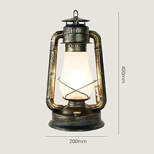 Vintage Wrought Iron Table Lamp - Retro Kerosene Lantern Style - Bronze Metal Desk Light for Home, Restaurant, Farmhouse & Office - Image 2