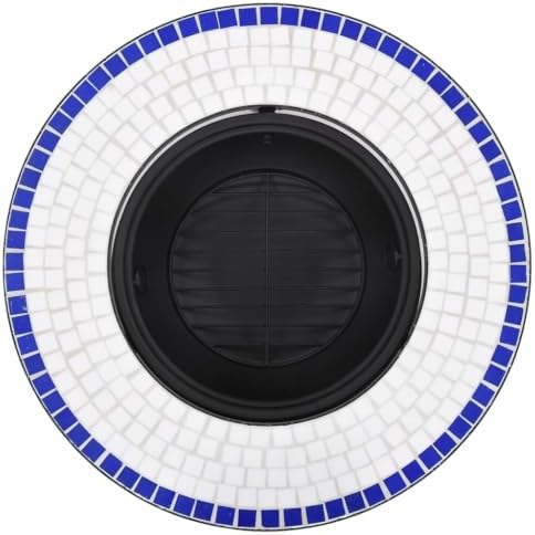 Mosaic Fire Pit 26.8-inch Ceramic Tabletop Bowl for Patio Garden Backyard Heating and BBQ - Image 6