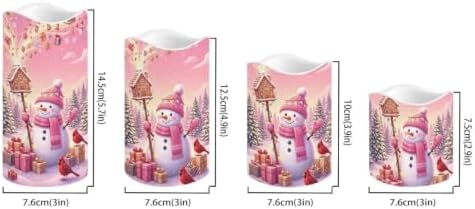 Snowman Cardinal Color Changing Electric Candles, 4 Pack - Image 2