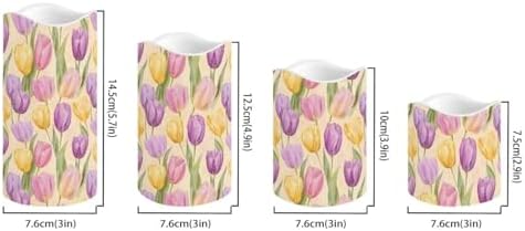 Easter Tulip Flameless Candles Battery Operated Candles Control Timer Color Changing Pillar Candles Bulk Tea Lights Home Table Easter Decoration - Image 2