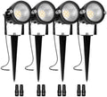 Low Voltage Landscape Lights, 10W 12/24V 2700K Warm White Landscape Lighting, IP65 Waterproof Outdoor LED Spotlight for Garden Yard Tree, 4 Pack with Connectors by REEGOLD