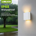2 Pack Indoor Outdoor White Up and Down LED Wall Light, Modern Bedroom/Porch Wall Lamp, IP65 Waterproof, 5%-100% Dimmable 18W 1620lm, 5CCT (2700K-5000K), CRI90+, 120V-277V - Image 5