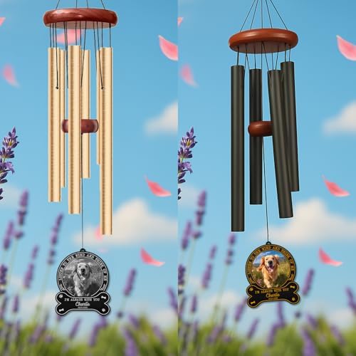 Personalized Dog Memorial Wind Chimes for Outdoors – Custom Photo Name & Years Remembrance Chime – Sympathy Gift for Loss of Loved Pet – Meaningful Pet Loss Keepsake for Garden, Porch - Image 5