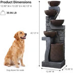 Bumilgar 42" Tall Outdoor Fountain with LED Lights - Image 5