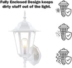 GRUENLICH Outdoor Wall Light Fixture, Antirust Aluminum Glass, White 2 Pack - Image 5