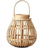 Rattan Natural Lantern with Hanging Lamp Candle Holder for Patio Garden Home Decoration (Beige S) by Backbayia