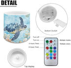 Sea Turtle Flameless Candles with Remote Battery Operated Candles with Timer Pack of 4 LED Pillar Tea Lights for Indoor Outdoor Coastal Theme Home Living Room Decorations - Image 2