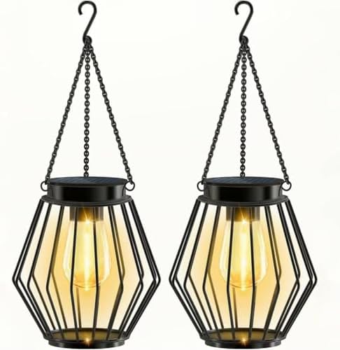 Solar Decorative Hanging Lights, Outdoor, for Garden, Balcony, Bedroom, and Courtyard by Unknown