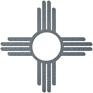 Zia Sun Metal Powder Coated Sign (23" x 23", Hammered Silver) by LewisDesignCompany