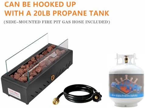 18" Propane Gas Fire Pit Side-Mounted, Portable Tabletop Fireplace, FP026 - Image 3