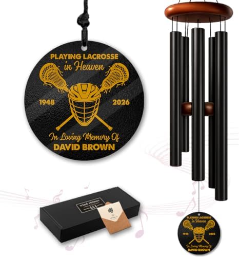 Lacrosse Memorial Wind Chime, Personalized Custom Name & Years by AlpadilCo
