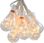 Vintage Edison Outdoor String Lights (PS50 Clear - White Wire, 50 ft) by HometownEvolutionInc