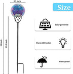 Afirst Solar Outdoor Decorative Light, Mosaic Ball Stake for Yard Decor, 6" - Image 2
