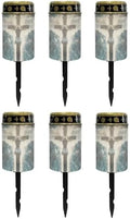 Poceacles Cross Solar Lights Set of 6 Outdoor Waterproof Cemetery Solar Outdoor Candle Grave Solar Decoration Solar Votive Candles Blessed Candles for Loss of Loves One, God Cross Light by Poceacles