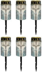 Poceacles Cross Solar Lights Set of 6 Outdoor Waterproof Cemetery Solar Outdoor Candle Grave Solar Decoration Solar Votive Candles Blessed Candles for Loss of Loves One, God Cross Light by Poceacles