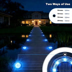 Flacchi Solar Lights Outdoor Waterproof，Blue 12 Pack 2-in-1 Ground Lights - Image 3