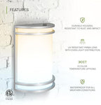 ASD LED Outdoor Wall Sconce, Dusk to Dawn 3000K 4000K 5000K Nickel 2 Pack - Image 4