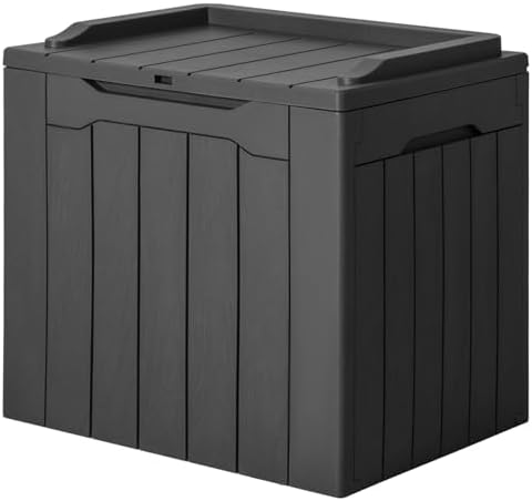 JUMMICO 31 Gallon Resin Deck Box Waterproof Outdoor Storage Boxes by JUMMICO