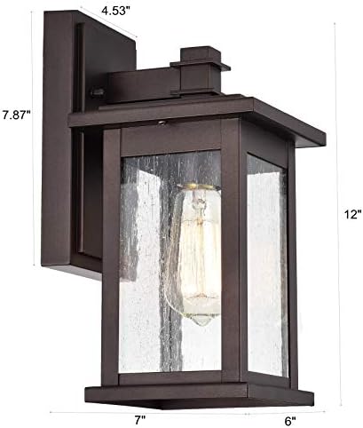 MICSIU 12 Inch Industrial Outdoor Wall Sconce, Oil Rubbed Bronze - Image 2