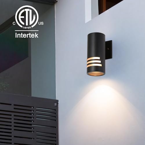 Cerdeco 8.7” Stainless Steel Cylinder Outdoor Wall Sconces Black - Image 2