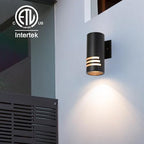 Cerdeco 8.7” Stainless Steel Cylinder Outdoor Wall Sconces Black - Image 2