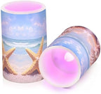 ALAZA Starfish Shells Beach Flameless Candles, LED Pillar Candles with Remote Timer, Battery Operated Candles Set of 2 - Image 5