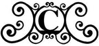 24 Inch House Plaque Letter - Wrought Iron Metal Scrolled Monogram Initial Letter Home Door Wall Hanging Art Decor Family Name Last Name Letter Sign (C, 24 x 11 inches,Thick 0.078 inch (2mm)) by Unknown
