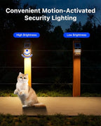 4 Pack Warm White Solar Fence Lights, Silver Stainless Steel Shell - Image 3