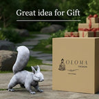 OLOMA Concrete Squirrel Garden Statue Realistic Handmade Outdoor Animal Sculpture Cement Chipmunk Yard Ornament Weather Resistant Lawn Decor Patio Flower Beds Walkways Porch Accent - Image 6