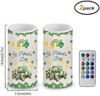 2 Pack Flameless Candles with Remote and Timers Flickering Battery Operated Candles St Patrick's Day Truck LED Real Wax Pillar for Dining Table Decoration - Image 2