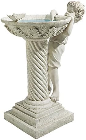 Design Toscano EU1392 Summer's Splash Sculptural Birdbath,antique stone by DesignToscano