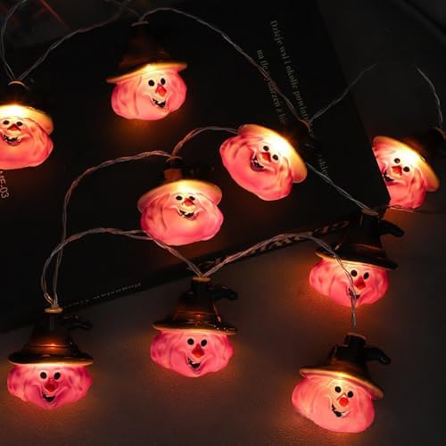 CAKERS Halloween Witch Scary Ambience Decor Modeling Lights|LED Warm White Copper Wire Lights|Holiday Theme Hanging Fairy Lights for Bedroom Party Decor,Warm White,6m(19.6ft)-40LED-Battery - Image 6