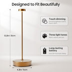 2 Pack Rechargeable Cordless Table Lamp, 6000mAh Battery Table Light - Image 3