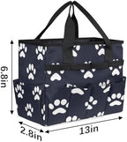 Dog Bones Paw Garden Tool Bag Organizer Heavy Duty Dog Paws Gardening Tote Bag with 10 Pockets for Women Men Gardening Gifts - Image 4