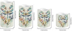 Dragonfly Floral Flameless Candles with Remote Timer Flickering LED Pillar Candles Color Changing Set of 4 Battery Operated Candles Indoor Outdoor Home Table Beach Wedding Decoration - Image 2