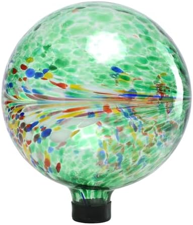 VCUTEKA Gazing Ball for Garden, Glass Outdoor Garden Globe Decor 10" Green by VCUTEKA