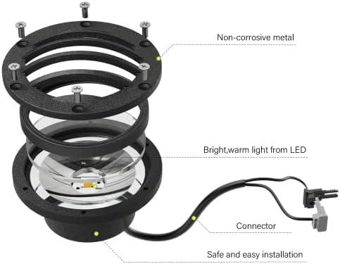 Malibu Low Voltage Well Lights 4W LED Outdoor Landscape Deck Lights 12V Well Light 200Lumen in-Ground Light 2800K Warm White with Connector & Stake for Step Tree Patio Yard Garden 1Pack 8401-3500-01 - Image 4