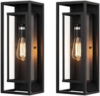 mirrea 18" Modern Outdoor Porch Wall Light, Matte Black, 2 Pack by mirrea