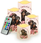 Cute Dachshund Flameless Candles with Remote Control and Timers Color Changing Pillar Candles Battery Operated Home Room Mothers Day Decor Electric Fake Candles for Table by Uorisanigo