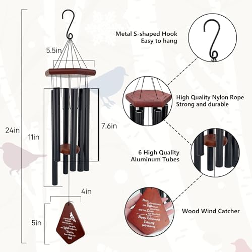 ASTARIN Personalized Name Memorial Wind Chimes, Sympathy Gift for Loss of Lover Mom Dad, Bereavement Deep Tone Wind Chimes for Outside in Memory Gift, Decor Outdoor Garden Patio - Image 3