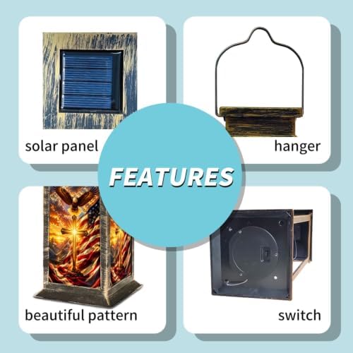 Eagle Glowing Cross Solar Lanterns Outdoor Waterproof - Image 4