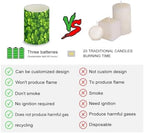 Green Leaves Flameless LED Candles with Remote and Timers Shamrocks Flickering Battery Operated Candles Waterproof Flameless Pillar Lights for St Patricks Day Decoration - Image 4