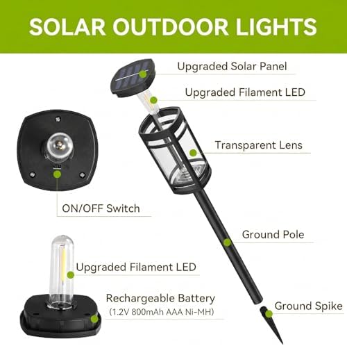 EXCMARK 12 Pack Solar Pathway Lights Outdoor Waterproof, Cool White - Image 4