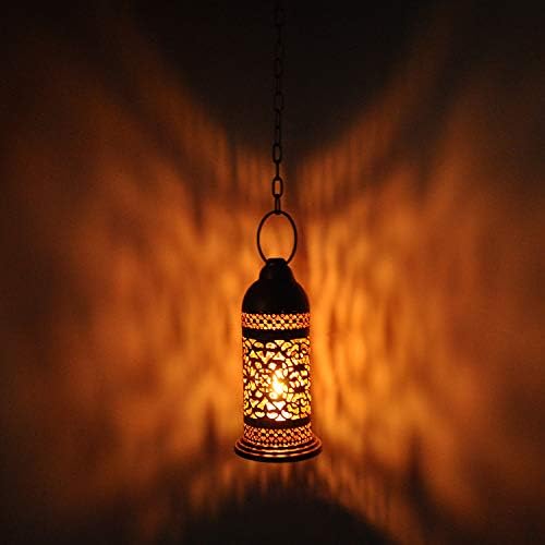 Lalhaveli Handmade Moroccan Style Metal Iron Tea Light Candle Holder Home Decor 7 x 3 Inch (Copper) - Image 2