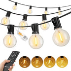 Brightown Outdoor String Lights, 100FT Shatterproof LED Patio Lights with 46 Dimmable Plastic G40 Bulbs, 2700K Waterproof Connectable Hanging String for Backyard, Cafe, Porch, Deck, Home Decor by Brightown