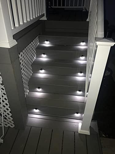 10 Pack Low Voltage Deck Lights kit, Φ1.38 Cold White LED Lighting Bronze - Image 2