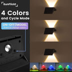 Solar Fence Lights Outdoor, 10 Pack Up and Down Wall Lights, White & RGB - Image 2
