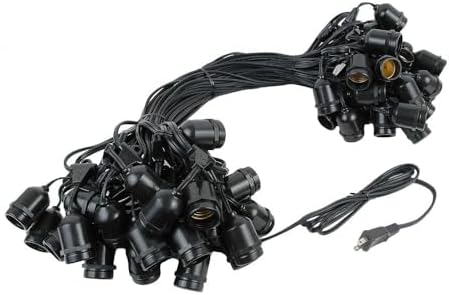 Novelty Lights 100 Feet Heavy Duty Light String, 50 Suspended E26 Sockets - Image 3